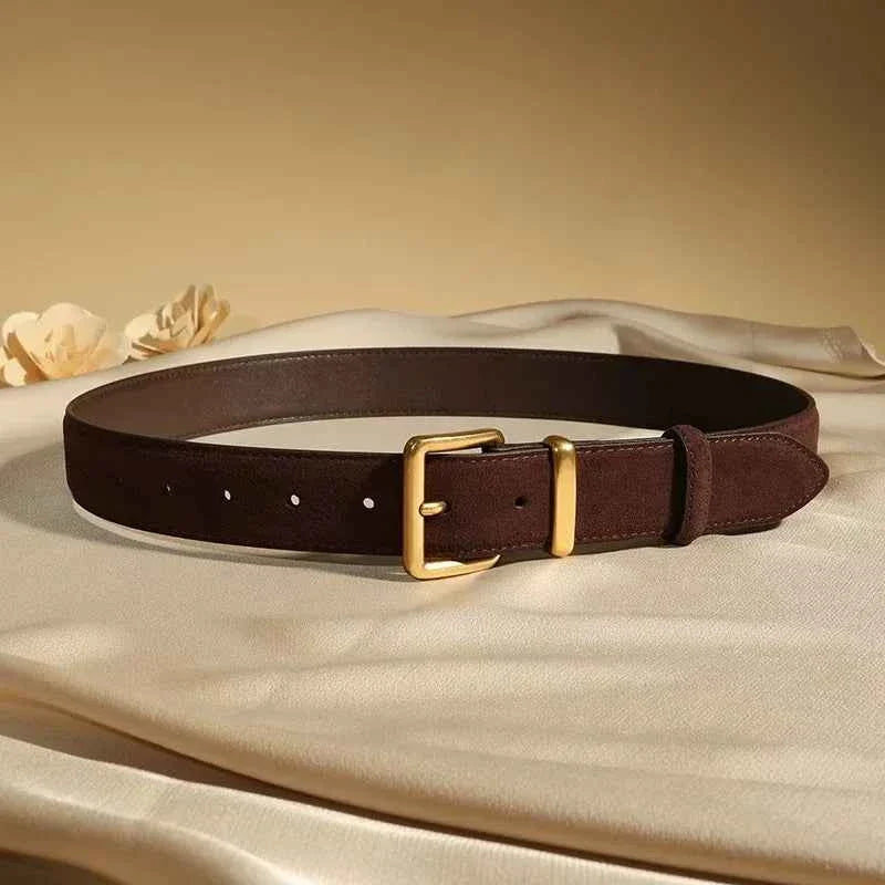 Women's Suede Cowhide Belts Genuine Leather