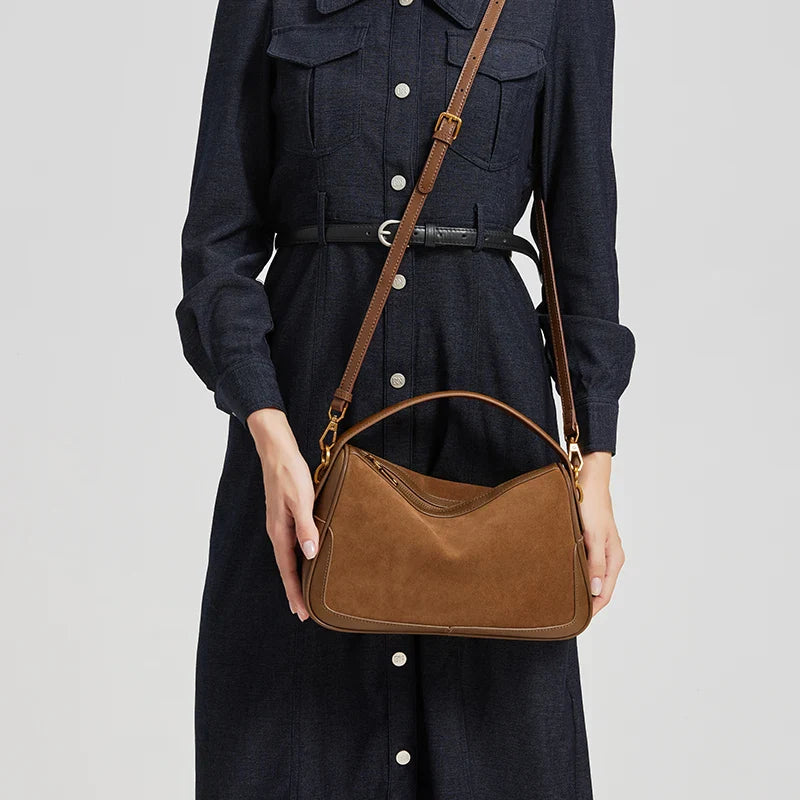 Women’s Suede Genuine Leather Crossbody Bag