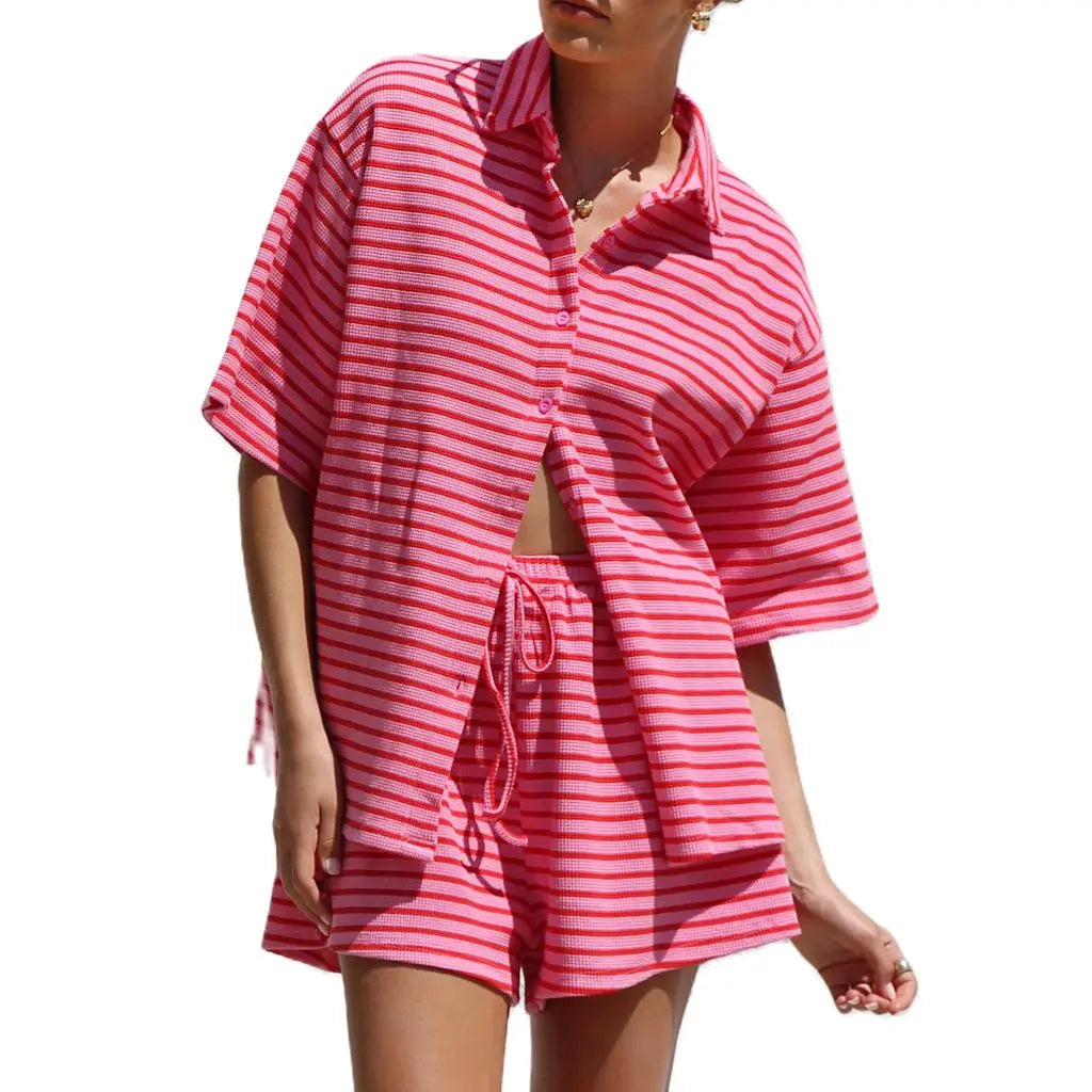 Womens Summer Loose Outfits Set - A / S