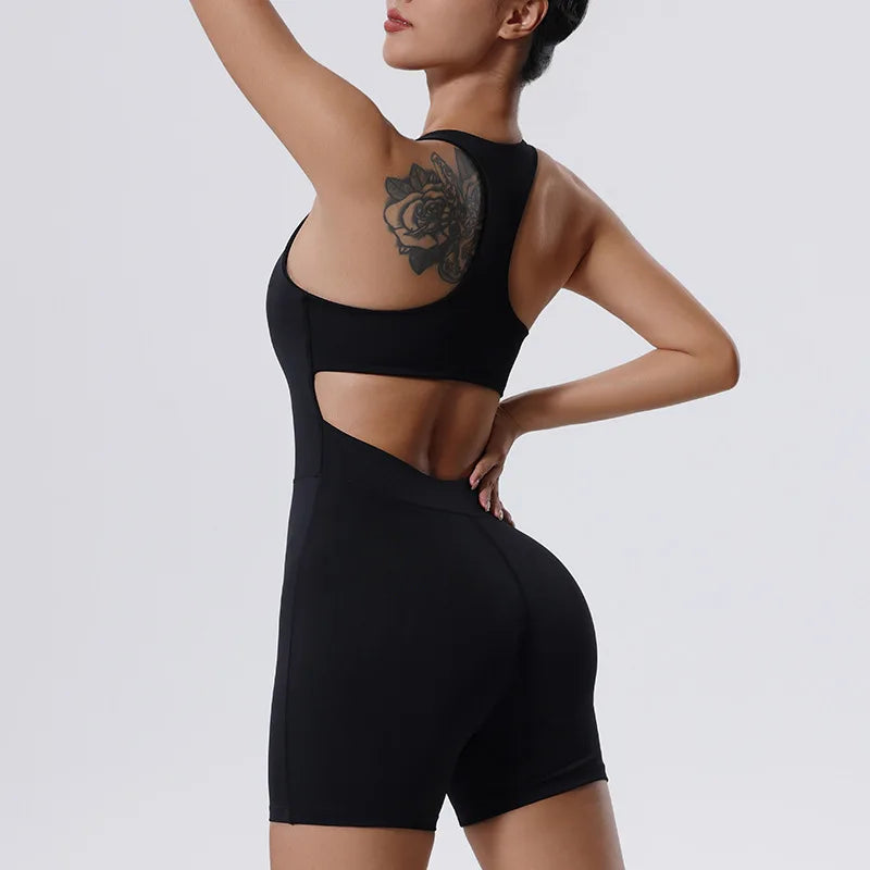 Women’s Tracksuit Yoga Set Jumpsuits One Piece - black / S / CHINA