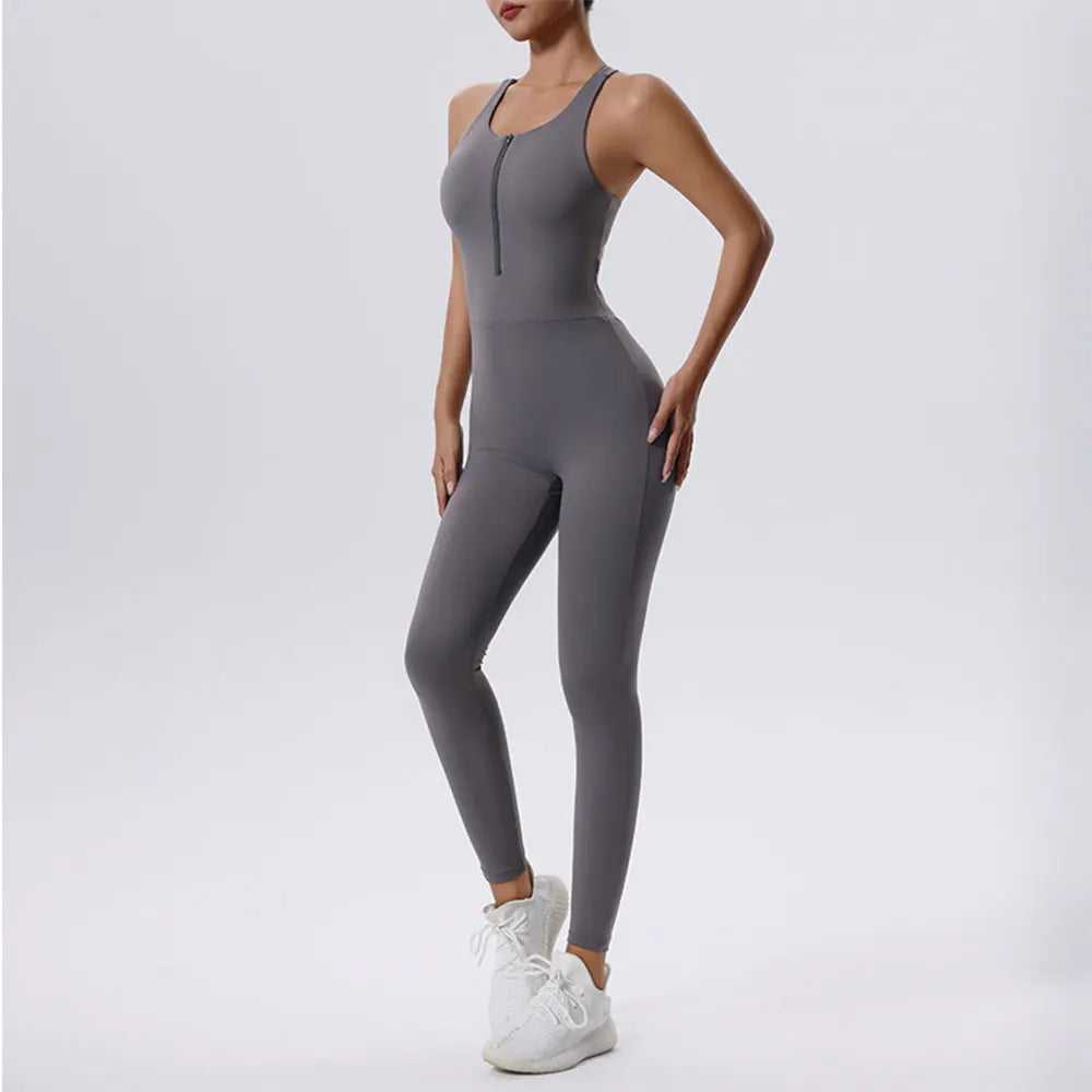 Women’s Tracksuit Yoga Set Zipper Jumpsuits