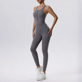Women’s Tracksuit Yoga Set Zipper Jumpsuits - grey / S / CHINA