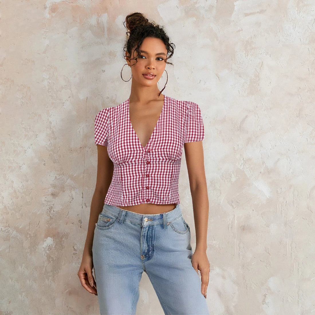 Women’s Trendy Plaid Crop Top