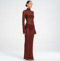 Women’s Turtleneck Lace Long Sleeve Dress - Other