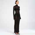 Women’s Turtleneck Lace Long Sleeve Dress - Other