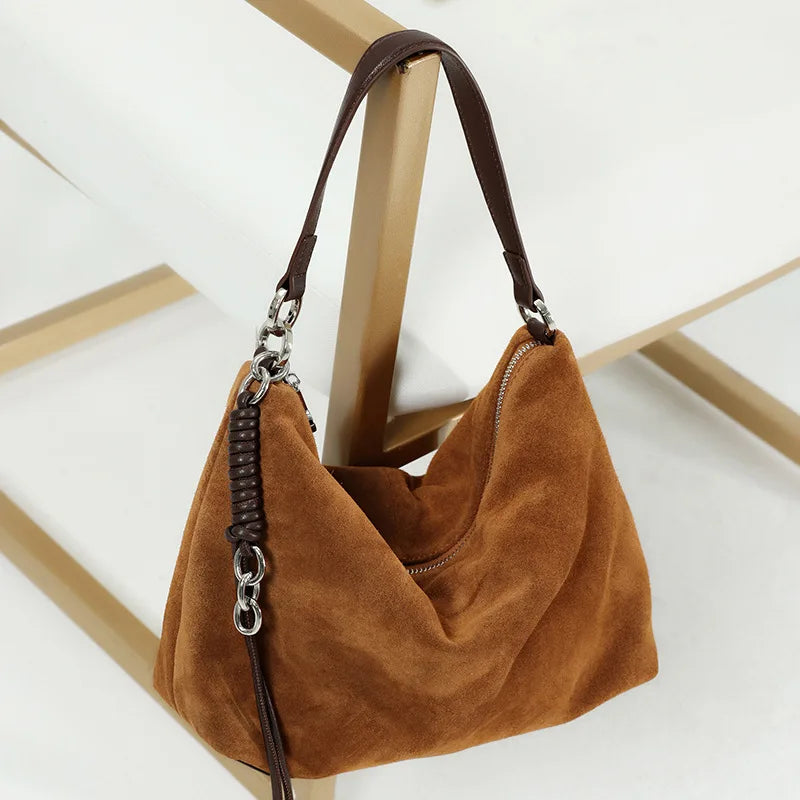 Women’s Underarm Bag Leather Tote - brown