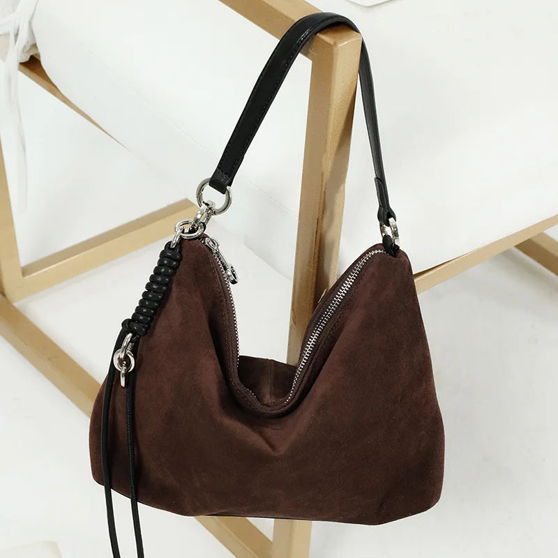 Women’s Underarm Bag Leather Tote - coffee