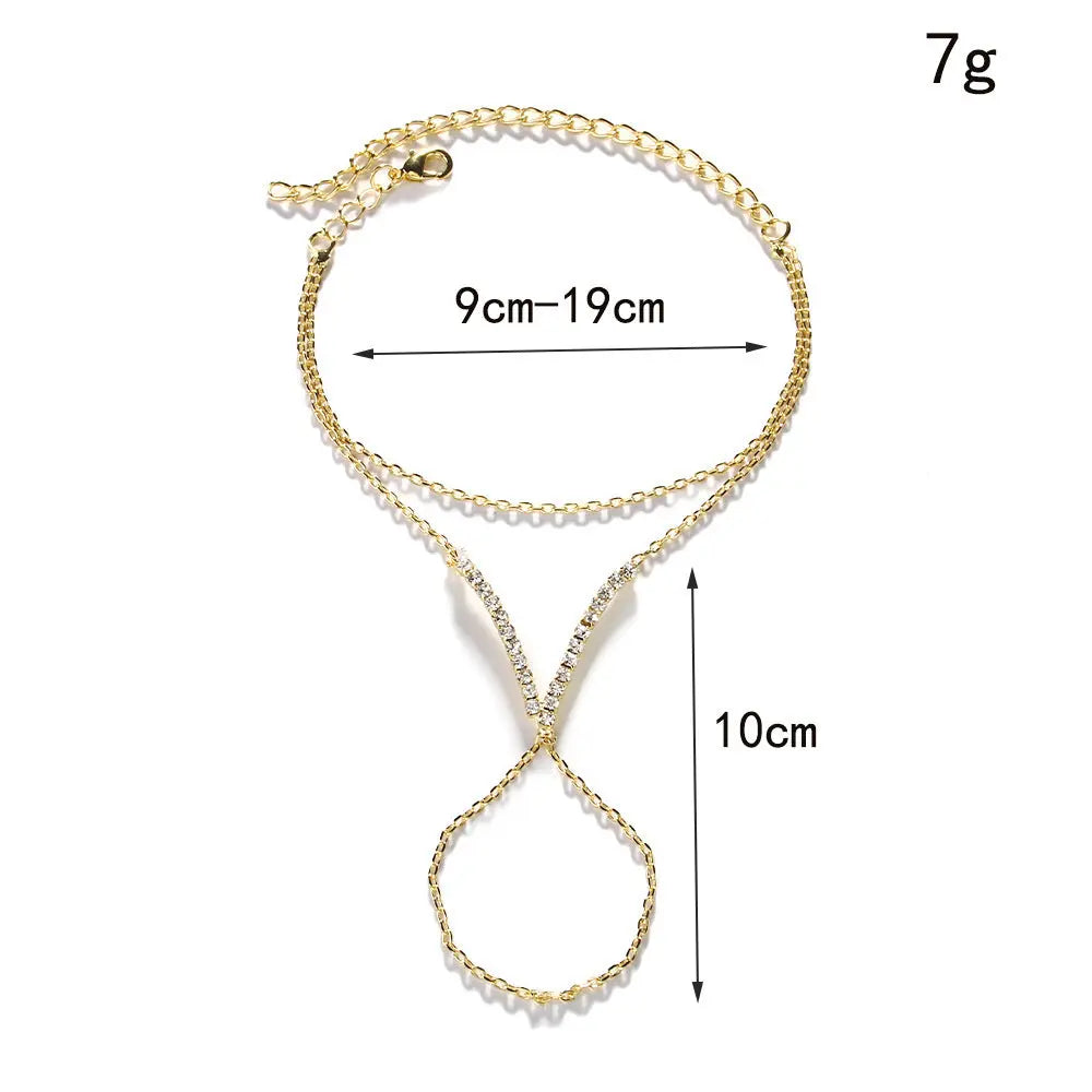 Women’s V-finger Simple Copper Bracelet Silver Double-layer - electronic accessories