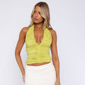 Women’s V-neck Pleated Backless Camisole - Other