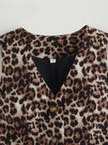 Women’s Vest Fashion Leopard Summer V-Neck Single-breasted - Other