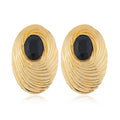 Women’s Vintage Court Style Cocoon-shaped Oval Earrings - Gold - electronic accessories