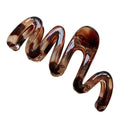 Women’s Wavy High Glossy Amber Brown Plastic Hair Clip