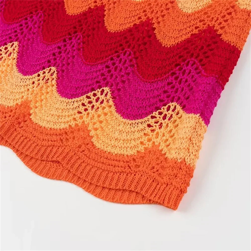 Women’s Western Style Knitted Top Half Skirt Set