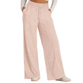 Womens Wide Leg Sweatpants High Waisted - apricot / L