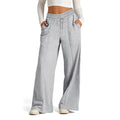 Womens Wide Leg Sweatpants High Waisted - light grey / M