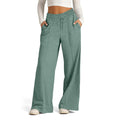 Womens Wide Leg Sweatpants High Waisted - ocean green / L