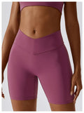Women’s Yoga Gym Shorts High Triangle Waist - PURPLE / XL / CHINA