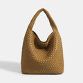 Woven Bag Purses and Handbags PU Leather For Women - Caramel colour / 30cmx15cmx34cm / CHINA