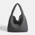 Woven Bag Purses and Handbags PU Leather For Women - Dark grey / 30cmx15cmx34cm / CHINA