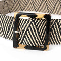 Woven Bohemian Style Square Buckle Wide Women Belt