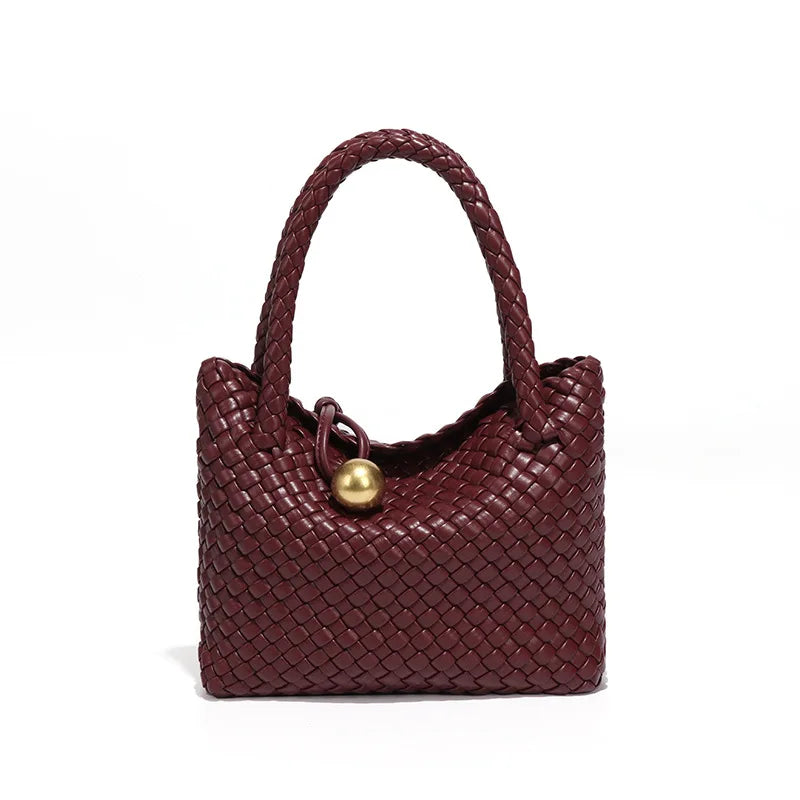Woven Crossbody Tote Bag for Women Vegan Leather