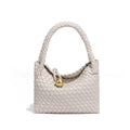 Woven Crossbody Tote Bag for Women Vegan Leather - Beige