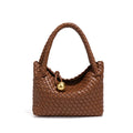 Woven Crossbody Tote Bag for Women Vegan Leather - Brown
