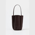 Woven Effect Bucket Bag - Chocolate