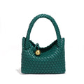 Woven Shoulder Bag for Women Crossbody Tote - Dark Green