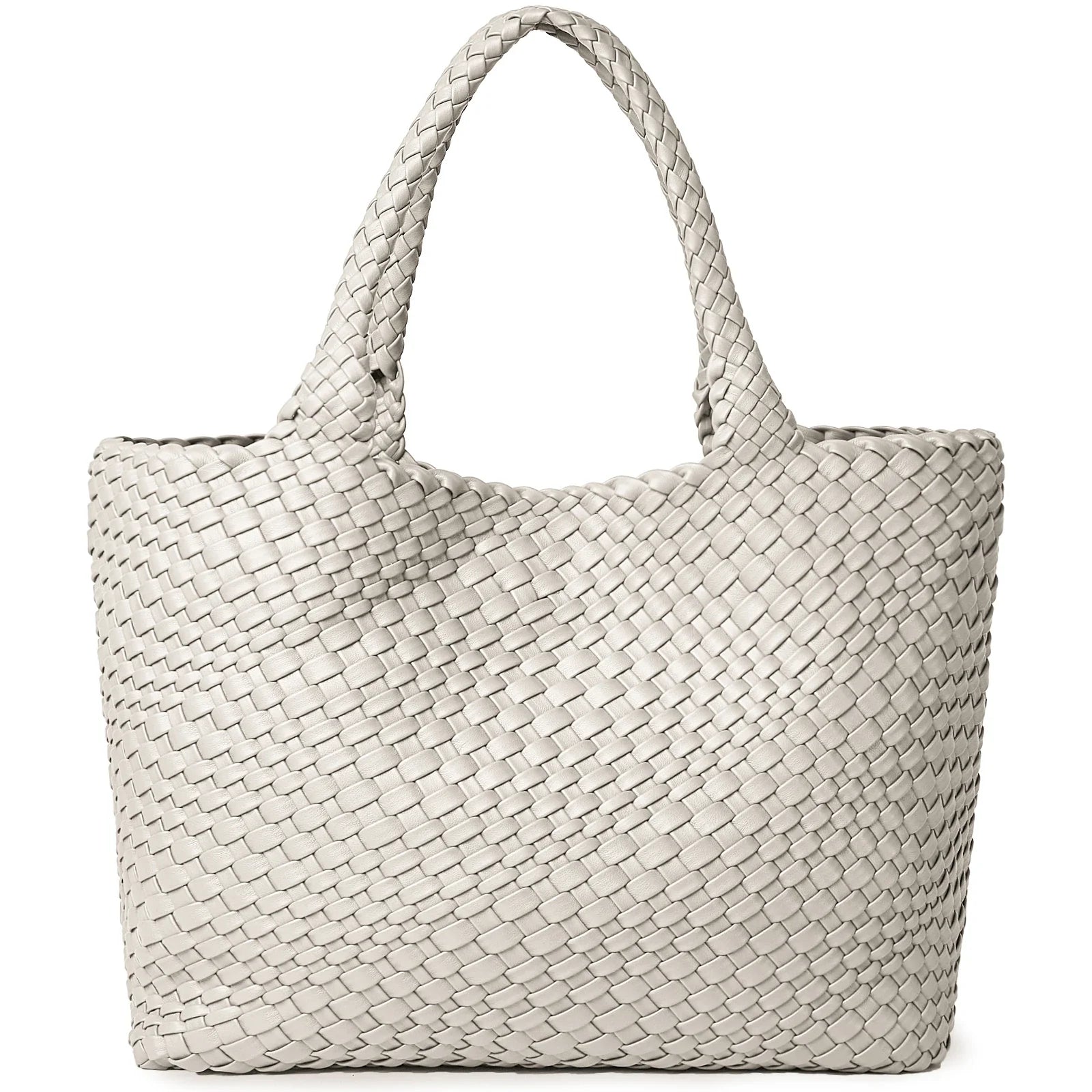 Woven Tote Bag - Beige