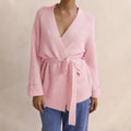 Wrap Sweater Cardigan for Women - Pink / L