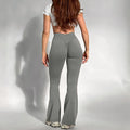 Yoga Rear Wrinkle Slim Fit Bell-bottom Pants - Other