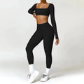 Yoga Set 2PCS Sportswear Workout Clothes - Advanced black 3 / S / CHINA