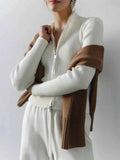 Zipper Knitted Cardigan Women