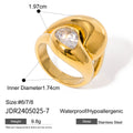 Zircon Titanium Steel Ring Does Not Fade - JDR24050256 - electronic accessories